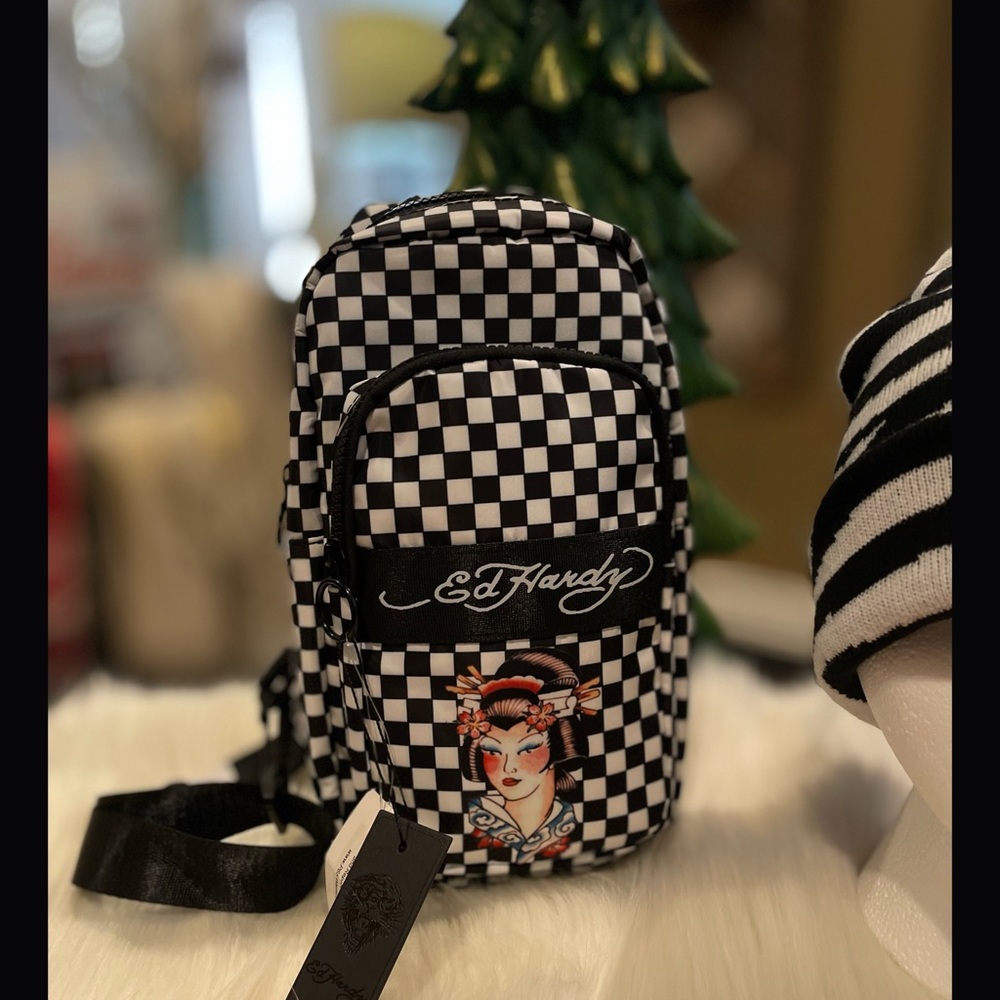 Ed Hardy Mini geisha tattoo crossbody bag